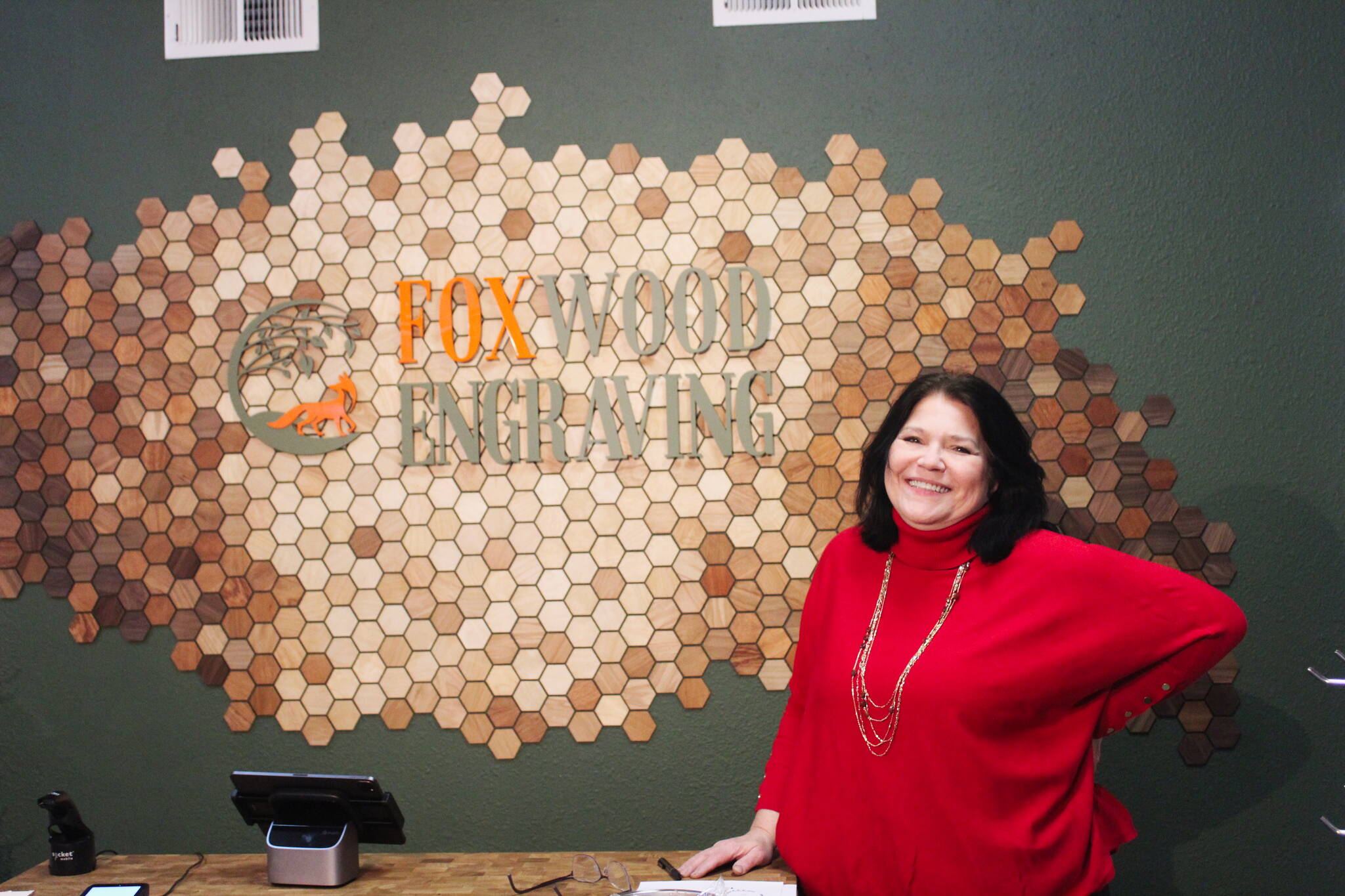 ”I fell in love with the wood,” Foxwood Engraving owner Joanna Lis said of her use of laser-cut wooden gifts and decor. Photo by Bailey Jo Josie/Sound Publishing.