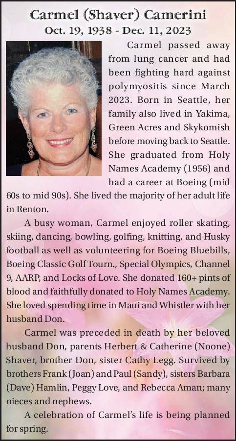 Carmel (Shaver) Camerini | Obituary