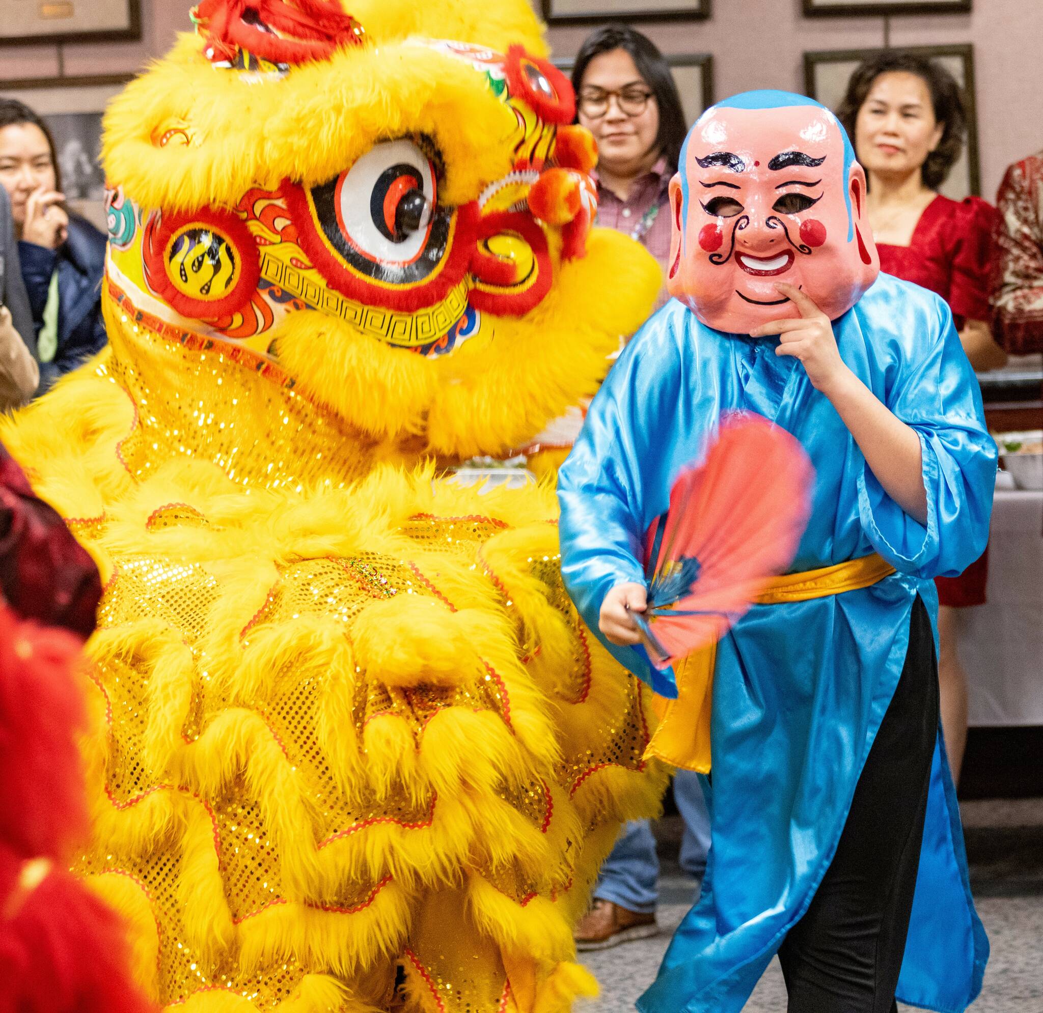 Photos courtesy of the City of Renton.
Lunar New Year is celebrated with dancing that includes Chinese lions, Buddha, drums, a gong and cymbals.