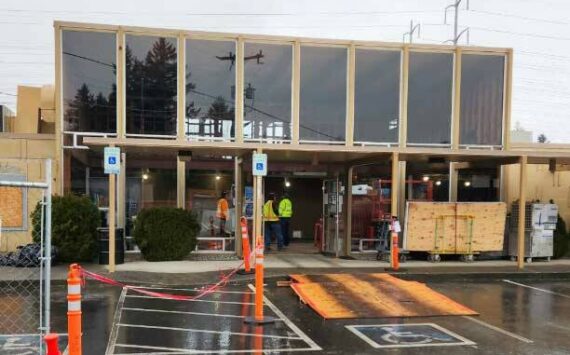Skyway Resource Center begins construction in former U.S. Bank location. (Screenshot from Skyway Resource Center Facebook page)