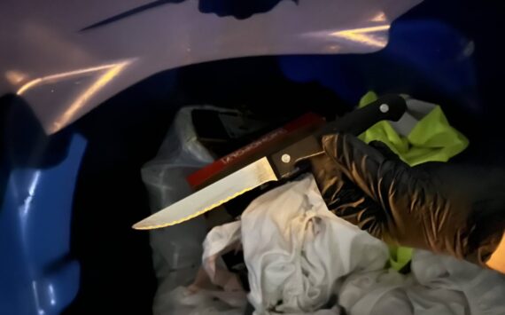 Renton detectives discovered the knife used in the stabbing of a 33-year-old woman in a recycling bin. (Courtesy of the Renton Police Department.)