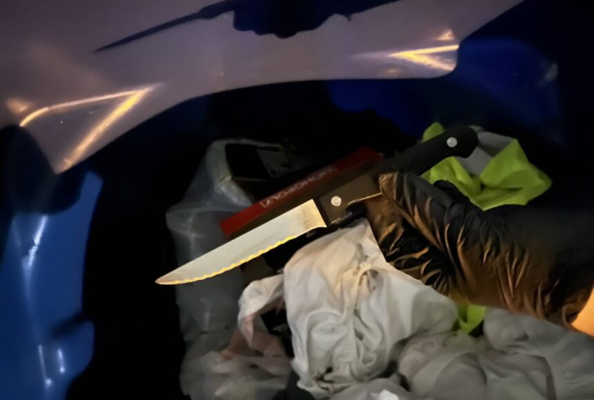 <p>Renton detectives discovered the knife used in the stabbing of a 33-year-old woman in a recycling bin. (Courtesy of the Renton Police Department.)</p>