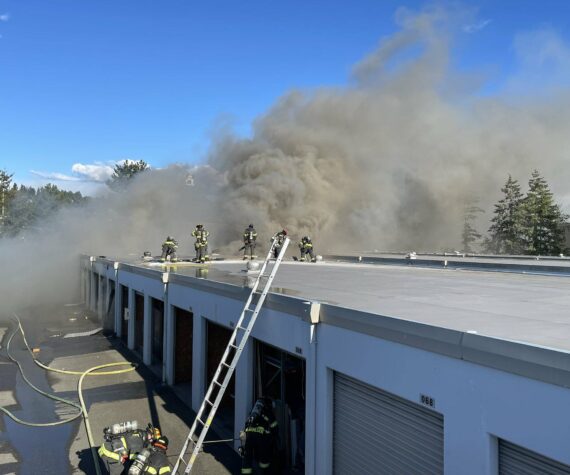 Firefighters from Puget Sound Fire and Renton Regional Fire Authority were able to extinguish the fire within an hour of arriving to the scene. Courtesy image.