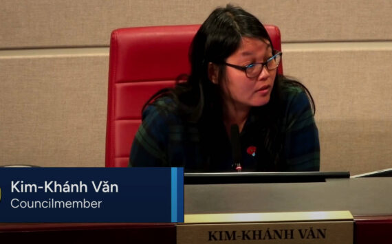 Kim-Khánh Văn speaking at the Renton City Council meeting May 20. (Screenshot)