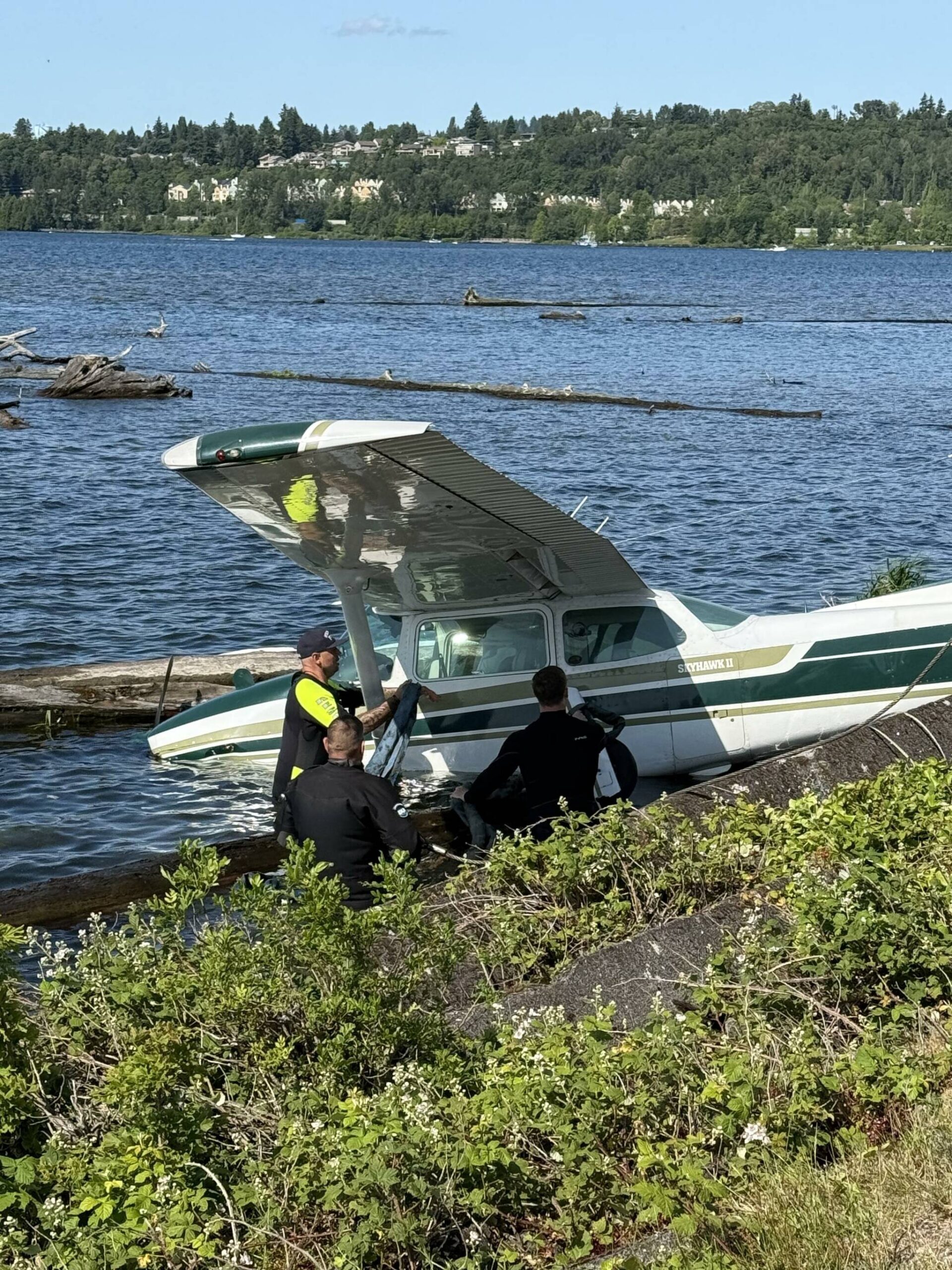 Mercer Island Police Department were the first to respond to plane crash at around 2:30 p.m. on June 1. Photo proved by Mercer Island Police Department