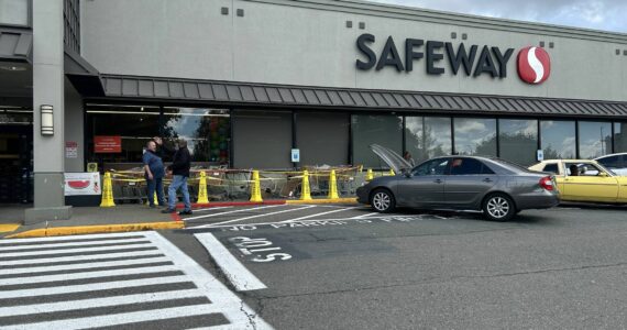 The car after it crashed into Safeway. Courtesy of the Renton Police Department.