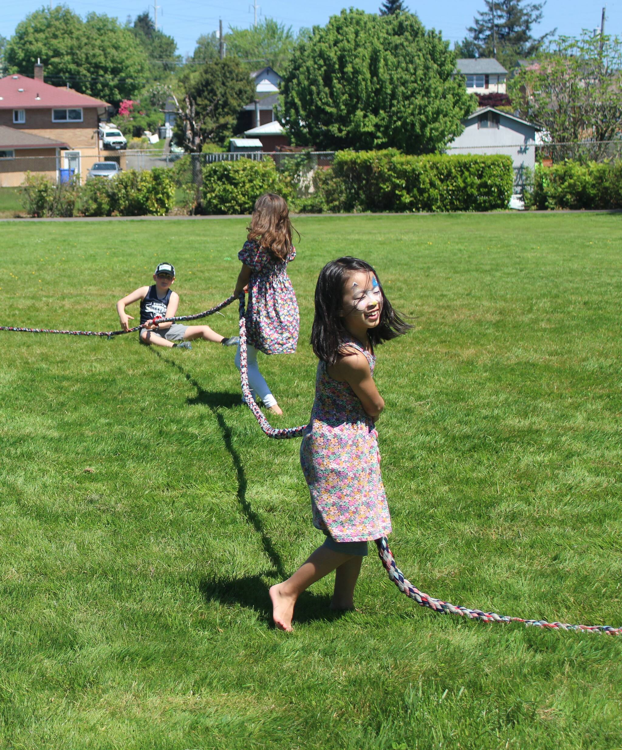 Kids playing tug-of-war during a 2023 Renton parks event. Photo by Bailey Jo Josie/Sound Publishing