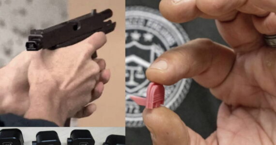 A Glock with a switch and illegal switches not created by Glock. (Screenshot from the lawsuit)