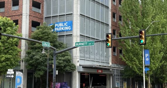 The free public garage in downtown Renton. File photo