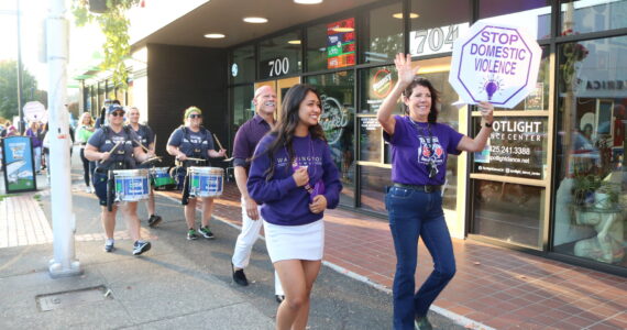 Seahawks Blue Thunder, Seahawks cheerleaders, DAWN and Project Be Free took part in the 1K walk. Photo by Bailey Jo Josie/Sound Publishing.
