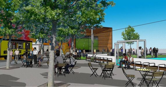 The stage will be the main component of Legacy Square Phase 2 and will be used for showing the World Cup matches next summer. Photo provided by the city of Renton