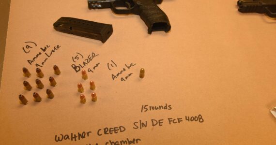 Photos of one of the firearms retrieved during the arrest. Courtesy of Renton Police Department