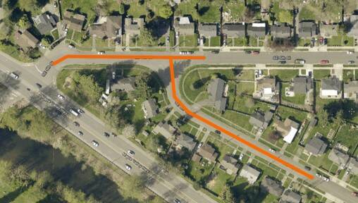 The map highlights the portions of Fifth and Sixth Street that will be have sidewalks restored. Photo provided by the city of Renton
