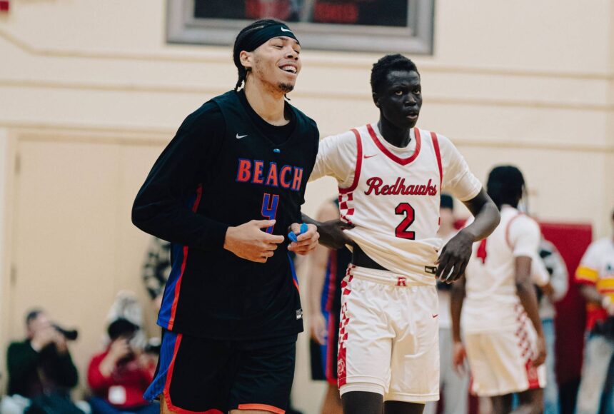 <p>Tyran Stokes (left) and Sudan Luok (right) stand beside each other as Renton took on Rainier Beach. Photo by Von’Rico O’Neal /@Ricosuavejr</p>