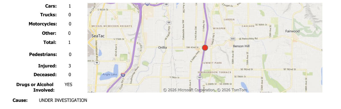 Covington man suspected of DUI in Renton crash