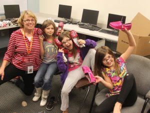 Silvana Clark poses with the Kimball sisters