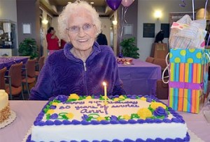 Renton resident Ann Grinolds was honored by the City of Renton for her community service on her 94th birthday.