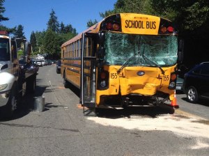 Eleven students suffered minor injuries in a bus accident Friday Morning.
