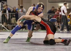 Liberty's Hamilton Noel lost to Sunnyside's Shawn Olivarez in the state wrestling competition at the Tacoma Dome.  Noel lost in the fourth overtime period 5-4.