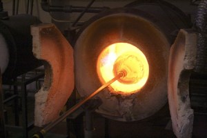 The furnace glows brightly at downtown Renton's Uptown Glassworks