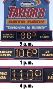 Renton reached a record-high temperature at 4 p.m. Wednesday