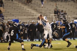 Liberty's Jake Bainton comes down with a catch against Interlake earlier this season.
