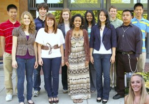 Outstanding Seniors for Lindbergh High School are: Front row (left to right): Michelle Rice