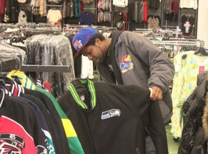 Renton resident Chris Johns checks out fashions for the 'not-so-square