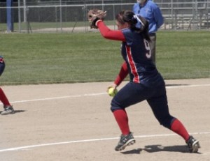 Lindbergh pitcher Casey Routos throws a pitch against Hazen in the Seamount/SPSL playoffs Monday. Routos struck out 12 batters.
