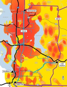 PSE's future growth map showing demand for power.