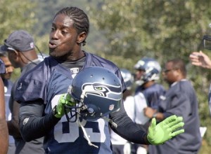 Deion Branch at a training camp practice last summer.