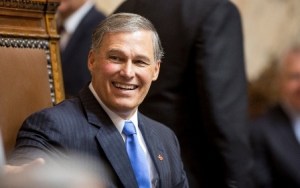 Jay Inslee was sworn in as governor on Wednesday.