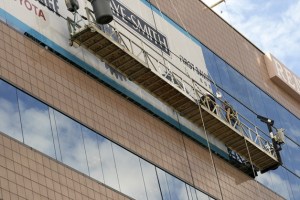 A 120-foot by 17-foot banner honoring $10
