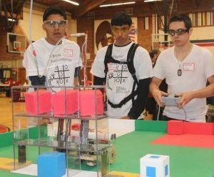 The team 'Los Bandoleros' competes during the final rounds of the NW Regional Robotics Competition at Lindbergh High School May 30. The team finished second overall.