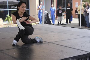 Tian Yuan Li of Northwest Wushu performs a sword dance for Renton Technical College's Open Door Festival. The celebration for students and the community is the school's version of an open house. TRACEY COMPTON