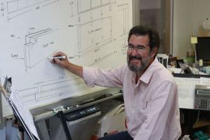 Scenic Studios Manager Michael Moore works on designs for a new Seattle Opera set.