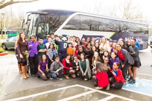 Students crowd around teachers who were honored at the Ahead of the Class Excellence in Education Awards conducted last year.