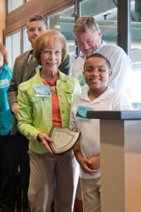 Tiffany Park Elementary School fifth-grader Tyler Ashley is inducted into the 2013 AAA School Safety Patrol Hall of Fame.