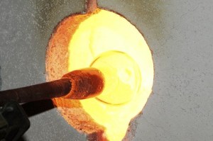 A Curvee is placed into a gas-fired oven at about 2