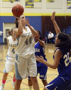 Hazen's Cameron Devereux puts up a shot against Ingraham Nov. 29.
