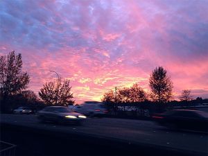 Cold temperatures and high clouds have produced some stunning sunsets lately