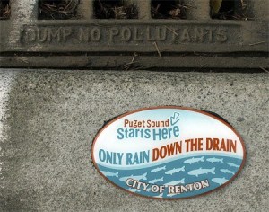 The City of Renton is placing special markers at storm drains to remind residents that dumping toxic material can affect all waterways