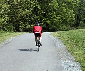 A close encounter on the Cedar River Trail Friday.