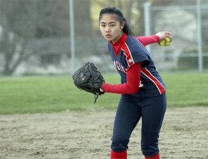 Lindbergh’s Paula Farrell pitches in the second game of a doubleheader against Foster Tuesday.