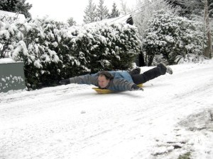 Paul Ossorio goes sliding before he’s taken down by a bug.