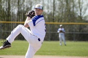 Hazen's Jake Kolterman pitching against Kennedy Catholic March 22.