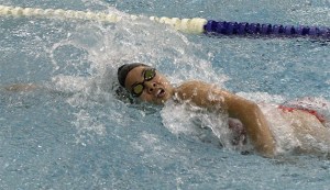 Renton's Lynhda Vuong swims at the 2A district meet Nov. 4.