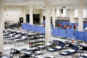 The Public Health Reserve Corps set up an alternate care facility at McCaw Hall in Seattle in September as part of an emergency exercise.