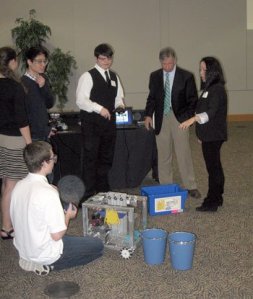 Hazen High School senior Wendy Liang shares robotics insight with Tony Ventrella