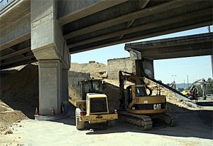 The state and its contractors were using Friday to stage equipment for the demolition this weekend of the old Benson Road bridge in Renton